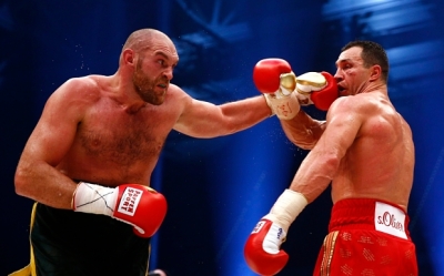 Tyson Fury, left, took the heavyweight boxing title from Wladimir Klitschko.